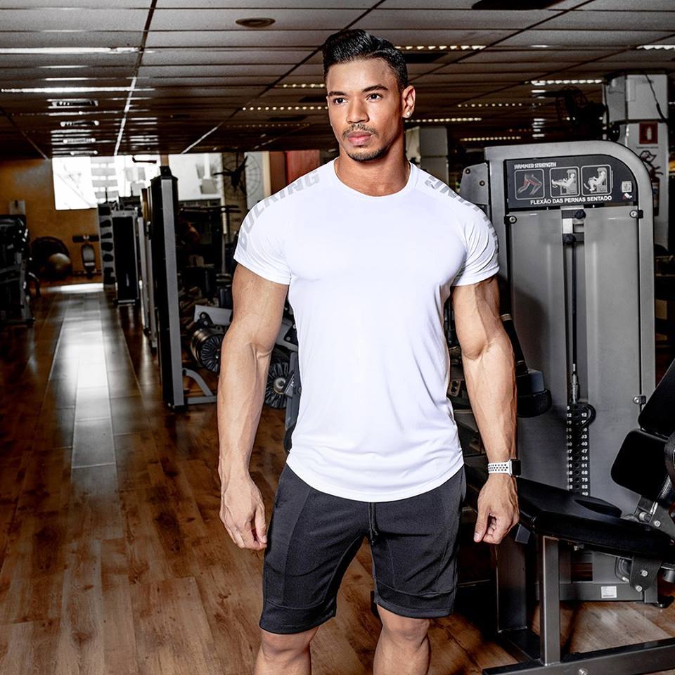 Fitness clothes coach sports t-shirt muscle tights male brothers high-elastic training quick-drying short-sleeved fitness clothes men