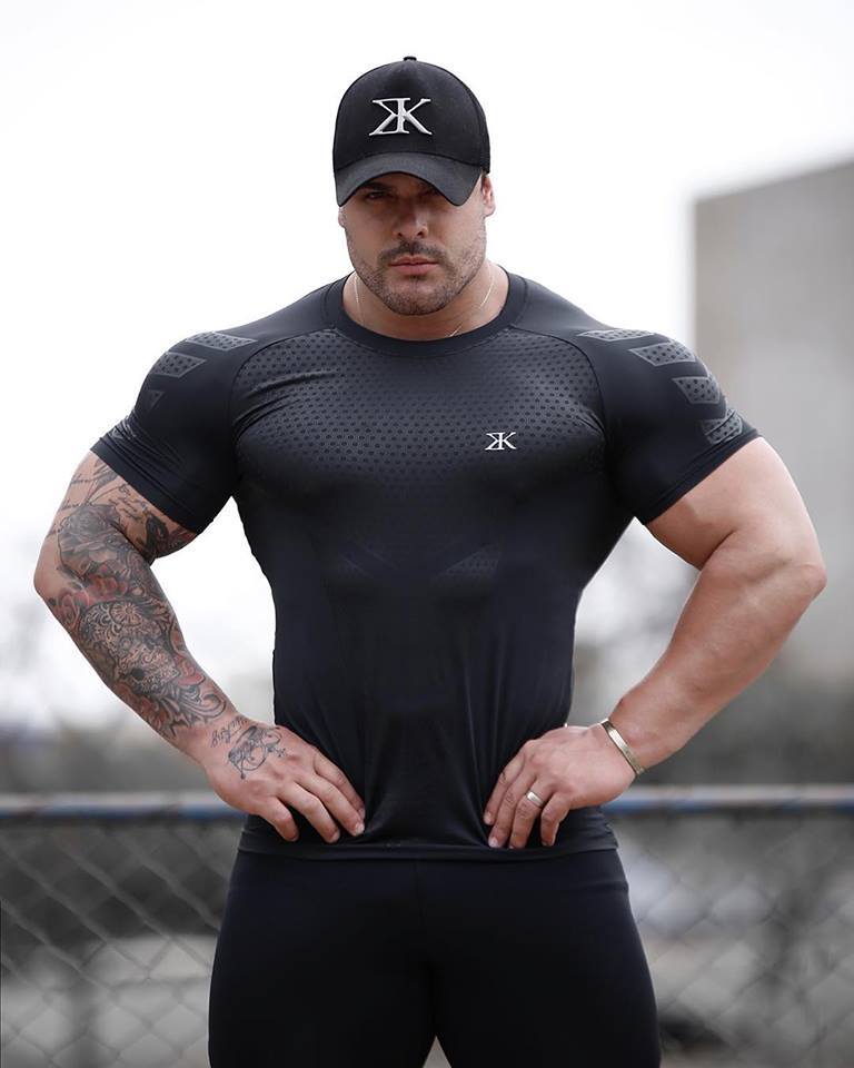 Fitness clothes coach sports t-shirt muscle tights male brothers high-elastic training quick-drying short-sleeved fitness clothes men
