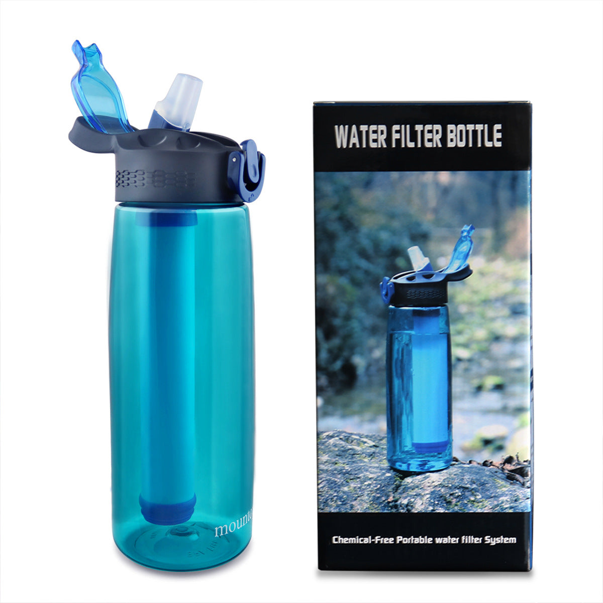 Amazon hot selling filter water cup outdoor filter water bottle filter filter sewage direct drinking water purification bottle
