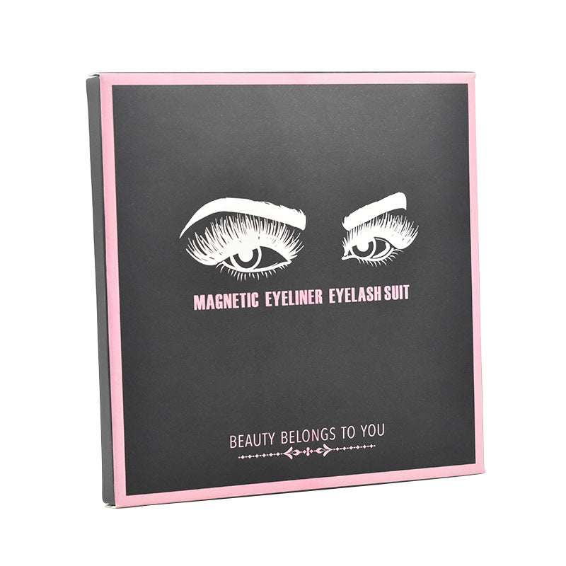 Factory direct sale magnetic false eyelashes liquid eyeliner magnetic eyelashes set 3 pairs magnetic eyelashes + liquid eyeliner + tweezers