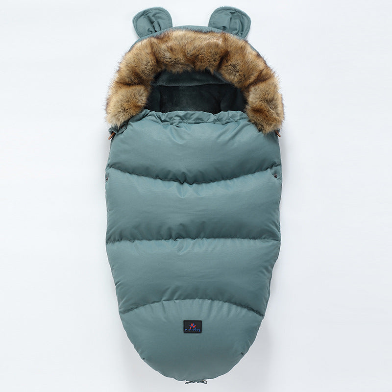 Baby's anti-kick, newborn baby stroller, sleeping bag, safe care, baby sleep thickening, warmth and cold protection