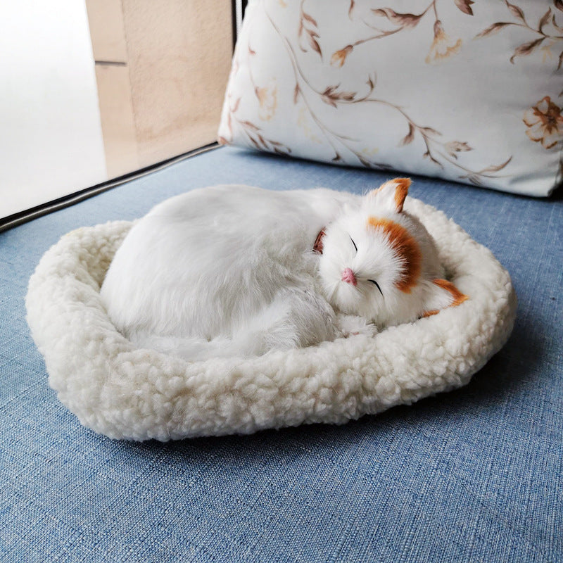 Breathing cat simulation cat model ornaments plush sleeping dog home decoration ornaments photography props crafts