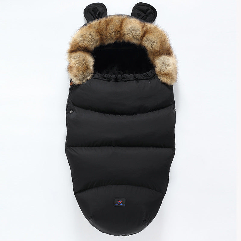 Baby's anti-kick, newborn baby stroller, sleeping bag, safe care, baby sleep thickening, warmth and cold protection