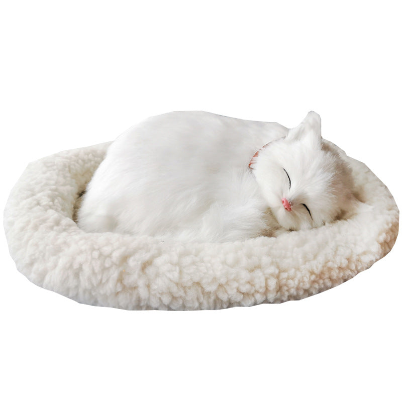 Breathing cat simulation cat model ornaments plush sleeping dog home decoration ornaments photography props crafts