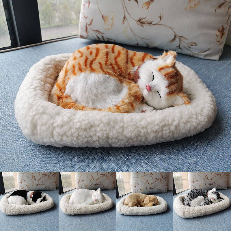 Breathing cat simulation cat model ornaments plush sleeping dog home decoration ornaments photography props crafts