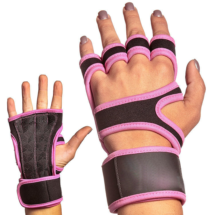 Amazon Outdoor Sports Fitness Weightlifting Gloves Silicone Non-slip Bicycle Riding Protective Gloves Can Be Labeled