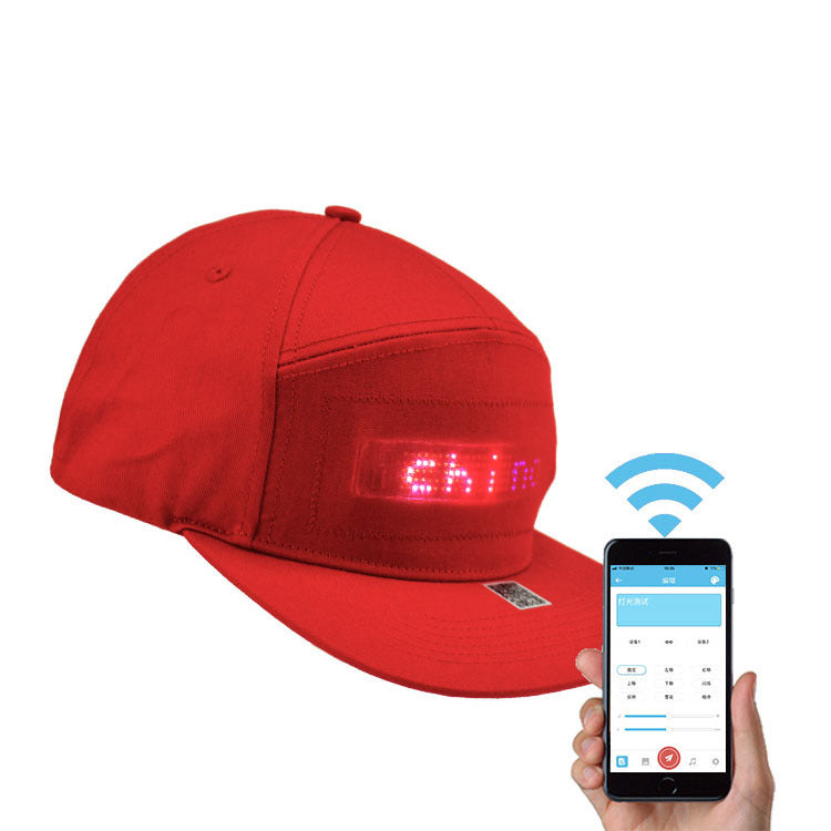 APP hat editable text LED luminous hat men and women stage personality nightclub bar hip hop hat wholesale