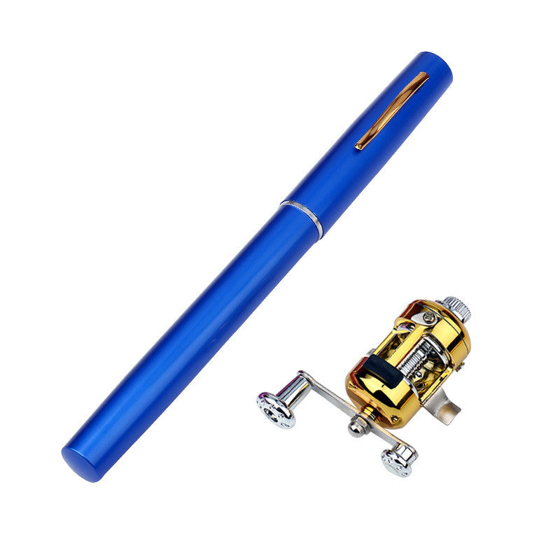 American fishing aluminum alloy pen fishing rod mini portable pocket small fishing rod ice raft fishing bridge fishing 1 meter A-P