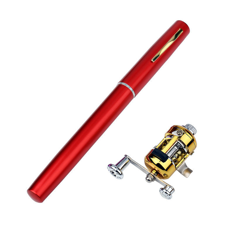 American fishing aluminum alloy pen fishing rod mini portable pocket small fishing rod ice raft fishing bridge fishing 1 meter A-P