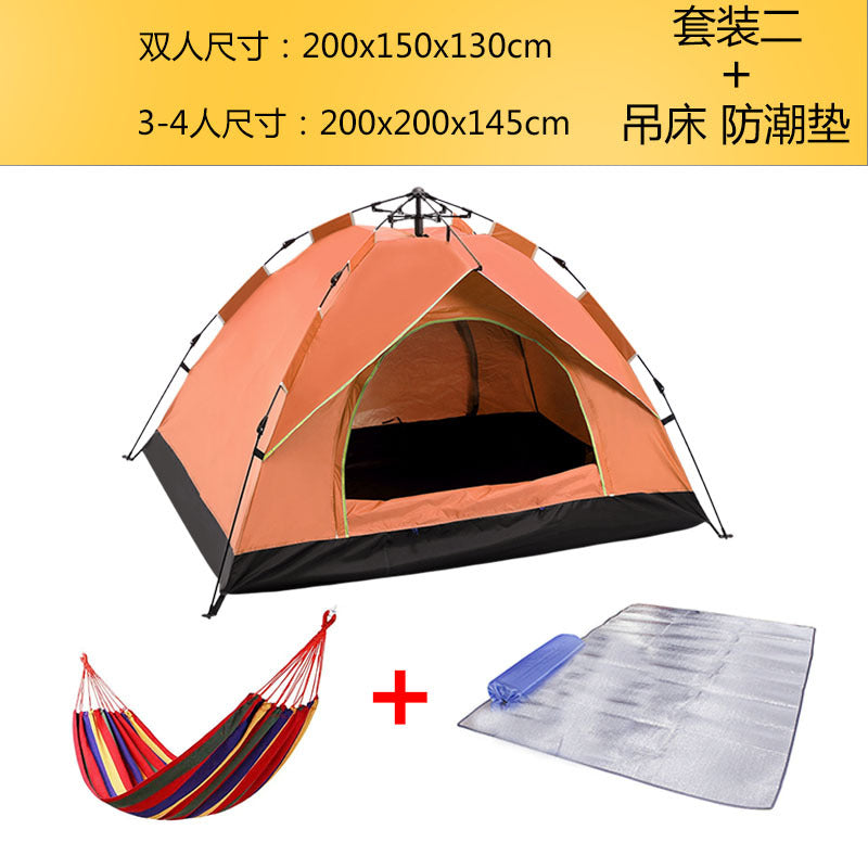 Cool line outdoor camping tent 2-3-4 person automatic tent spring type quick opening sunscreen camping tent