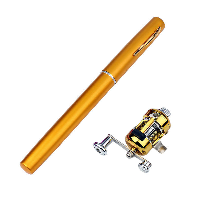 American fishing aluminum alloy pen fishing rod mini portable pocket small fishing rod ice raft fishing bridge fishing 1 meter A-P