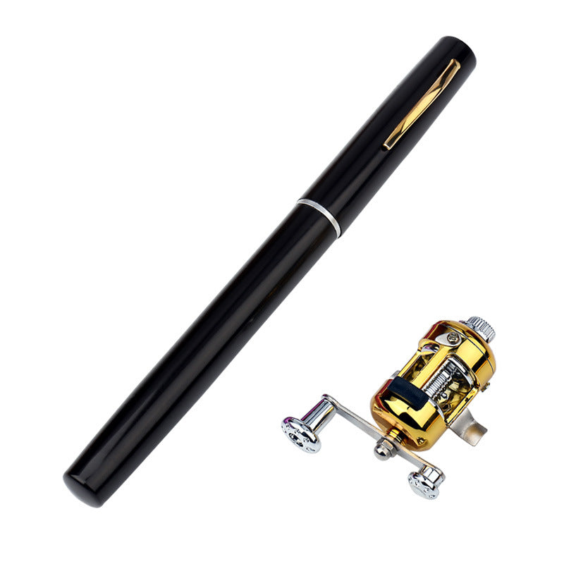 American fishing aluminum alloy pen fishing rod mini portable pocket small fishing rod ice raft fishing bridge fishing 1 meter A-P