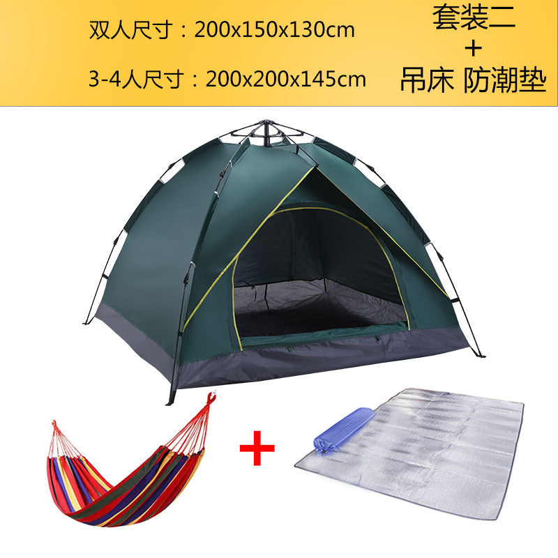 Cool line outdoor camping tent 2-3-4 person automatic tent spring type quick opening sunscreen camping tent