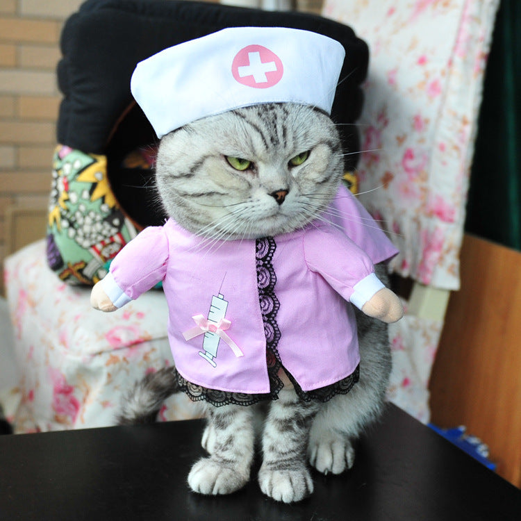 Pet supplies dog clothes upright pirate costume dog clothes police doctor standing costume guitar transformation costume funny costume
