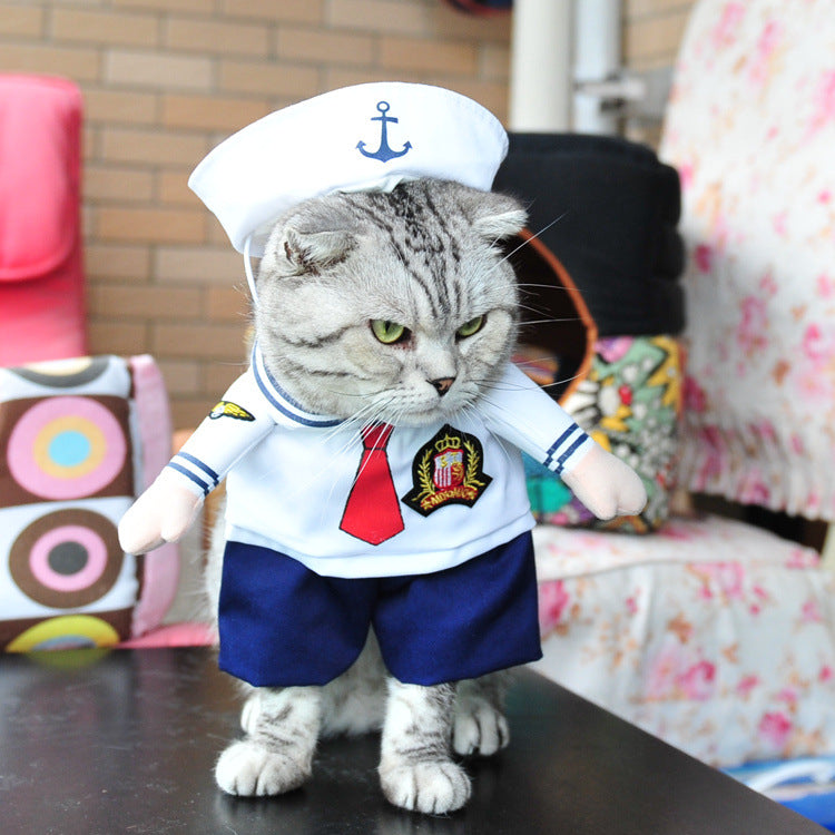 Pet supplies dog clothes upright pirate costume dog clothes police doctor standing costume guitar transformation costume funny costume