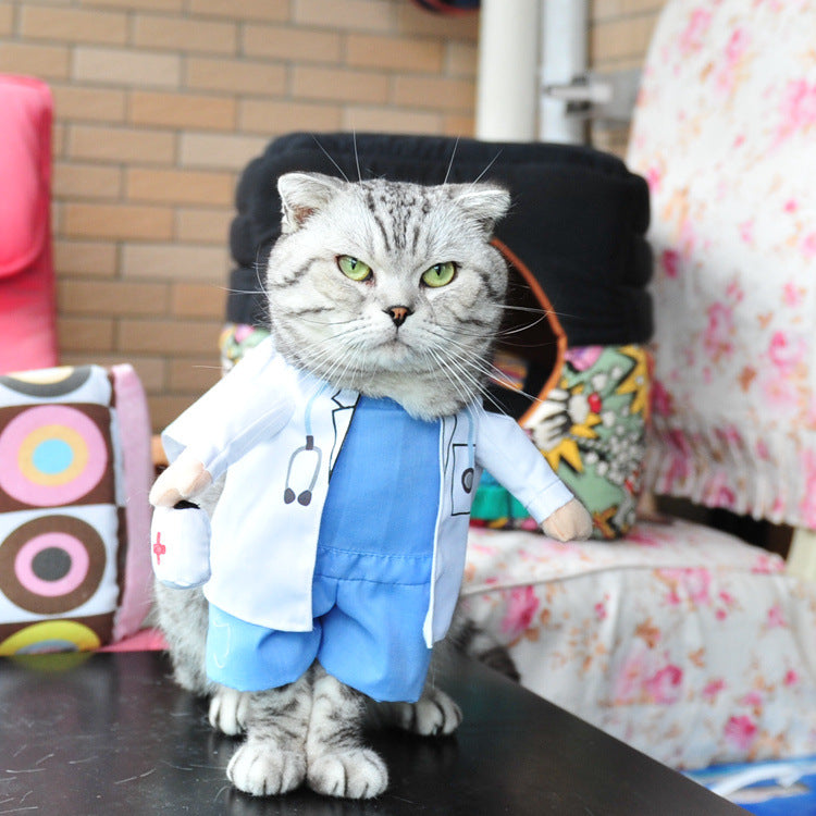 Pet supplies dog clothes upright pirate costume dog clothes police doctor standing costume guitar transformation costume funny costume