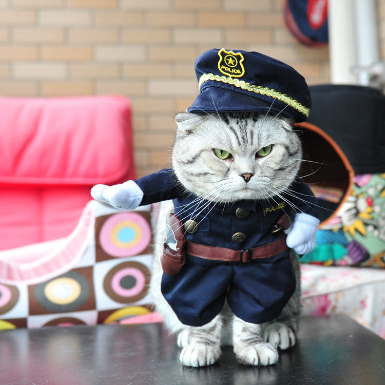 Pet supplies dog clothes upright pirate costume dog clothes police doctor standing costume guitar transformation costume funny costume