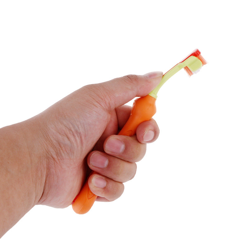 New three-head toothbrush for pets, multi-angle cleaning and removing dental calculus