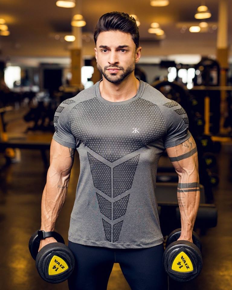 Fitness clothes coach sports t-shirt muscle tights male brothers high-elastic training quick-drying short-sleeved fitness clothes men
