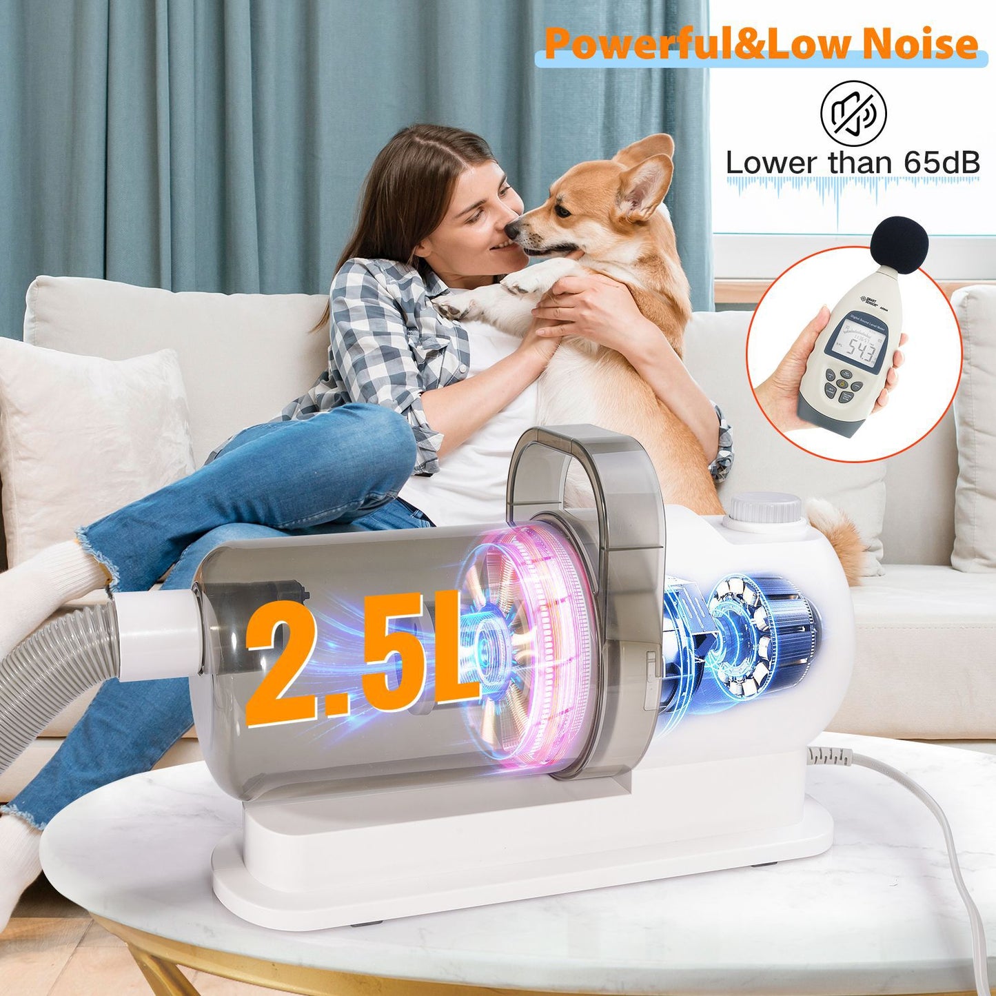 Cross-border pet multi-function hair trimmer dog vacuum cleaner set all-in-one pet beauty device vacuum cleaner hair clipper