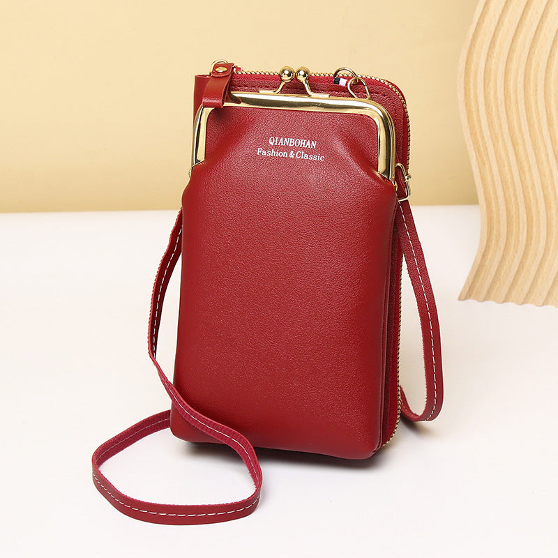 Messenger Bag Mobile Phone Bag Ladies Shoulder Bag Candy Color Mini Small Bag Vertical Ladies Clutch Bag Ladies Long Wallet