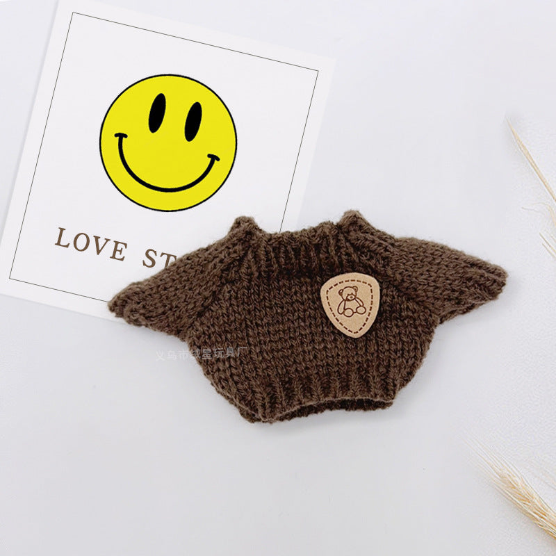 New doll clothes 17cm labubu sweater hat shoulder bag crochet set creative vinyl labubu doll accessories