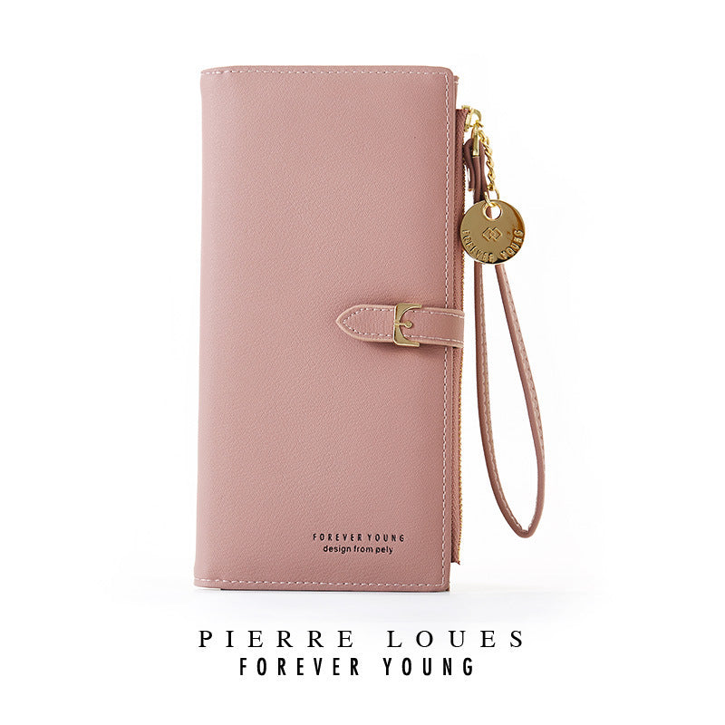 pierre loues new style ladies wallet Korean solid color ladies clutch large capacity ladies wrist bag