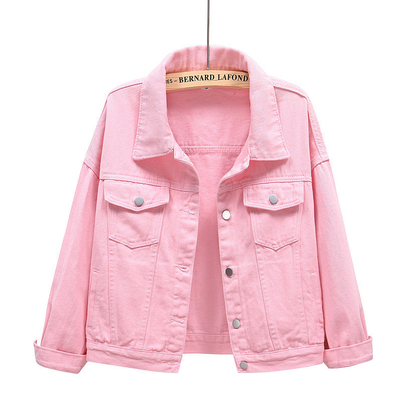 European and American Amazon spring new denim jacket women's short loose long-sleeved jacket casual jacket jacket wholesale