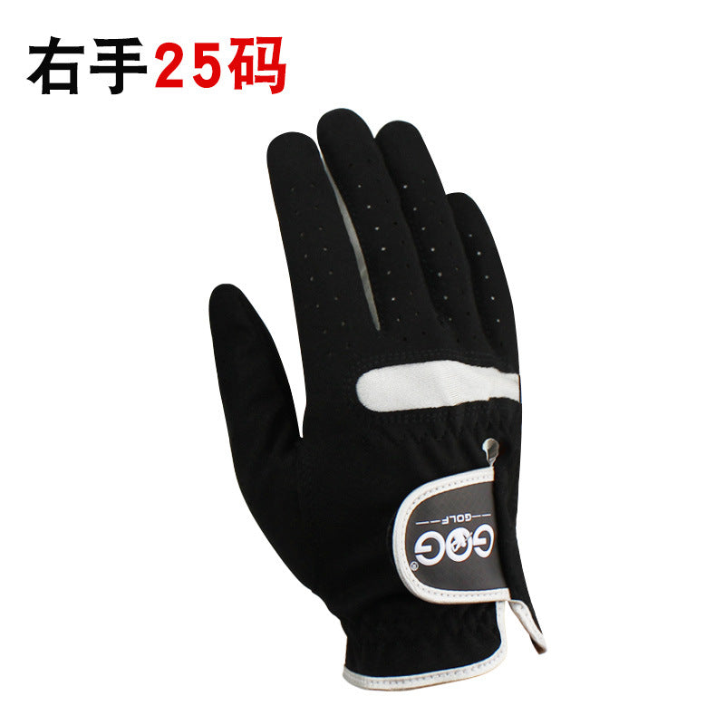 Golf gloves men's microfiber cloth black genuine GOG left and right hand comfortable wear-resistant breathable free shipping