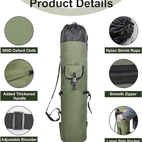 1.15M large capacity multifunctional fishing bag fishing gear storage bag one shoulder hand-held fishing rod bag sea fishing bag fishing rod bag