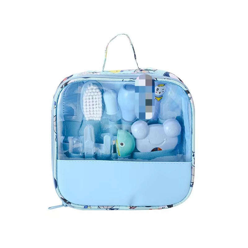 Baby care storage bag set baby nasal aspirator nail clippers 13-piece set daily cleaning mother and baby care bag