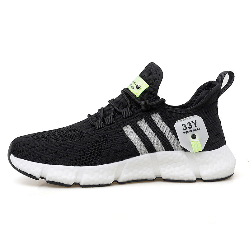 Men's shoes sports shoes summer shoes running shoes flying woven breathable running shoes lightweight mesh men's casual shoes men