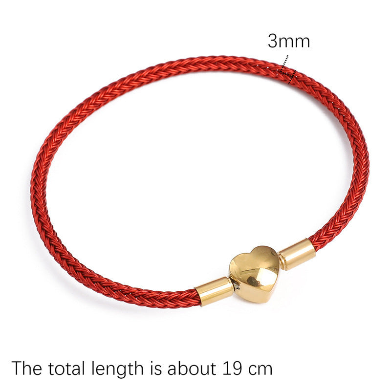 Braided rope bracelet red rope zodiac year fortune handmade DIY bracelet jewelry accessories semi-finished red bracelet