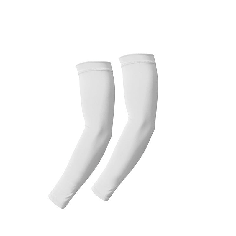 Summer outdoor sun protection sleeves breathable quick-drying cycling arm sleeves night running sports protective gear reflective solid color ice silk sleeves