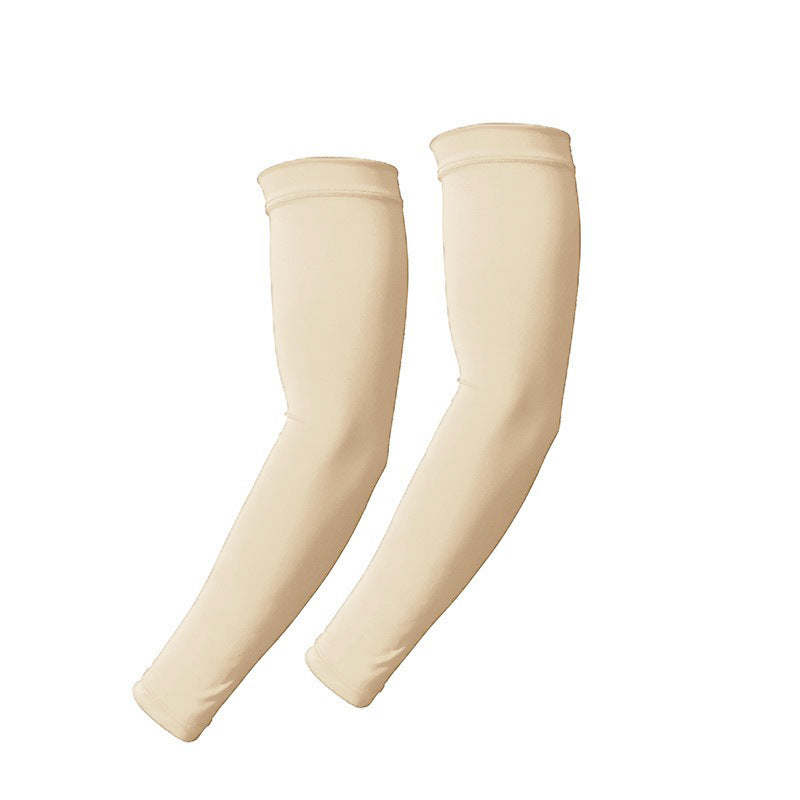 Summer outdoor sun protection sleeves breathable quick-drying cycling arm sleeves night running sports protective gear reflective solid color ice silk sleeves