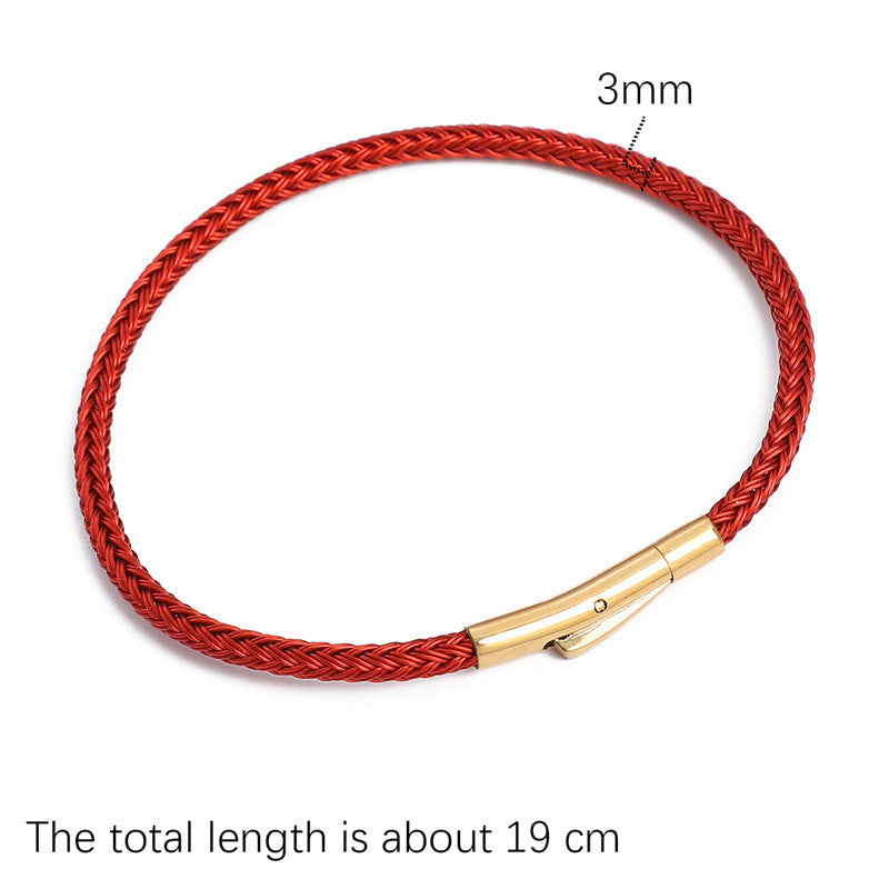 Braided rope bracelet red rope zodiac year fortune handmade DIY bracelet jewelry accessories semi-finished red bracelet