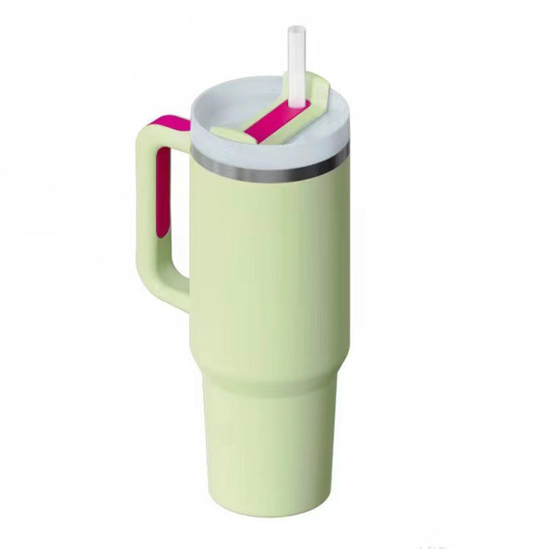 Cross-border car cup 40oz second generation handle cup thermos cup double layer ice cup water cup straw cup logo wholesale