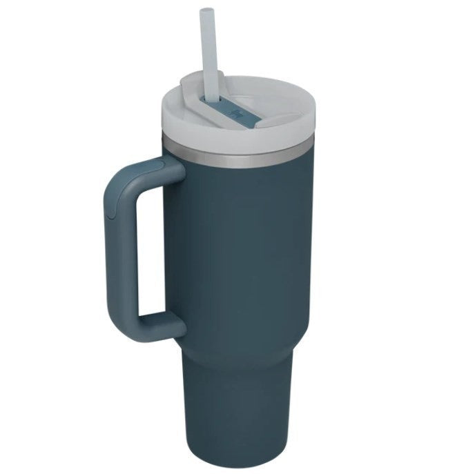 Cross-border car cup 40oz second generation handle cup thermos cup double layer ice cup water cup straw cup logo wholesale