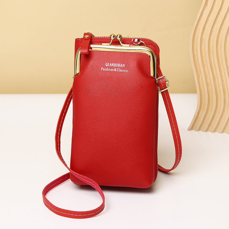 Messenger Bag Mobile Phone Bag Ladies Shoulder Bag Candy Color Mini Small Bag Vertical Ladies Clutch Bag Ladies Long Wallet