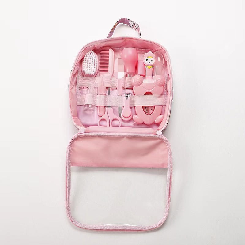 Baby care storage bag set baby nasal aspirator nail clippers 13-piece set daily cleaning mother and baby care bag