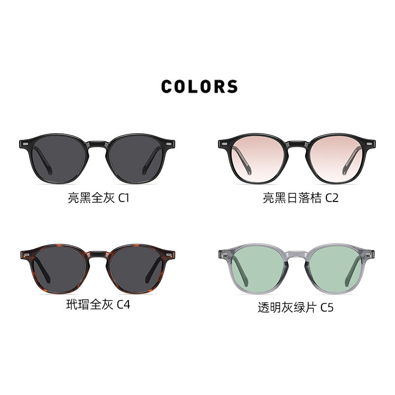 Korean polarized sunglasses women's sunglasses trendy sunglasses ins street shooting TR frame plate pin foot sun glasses