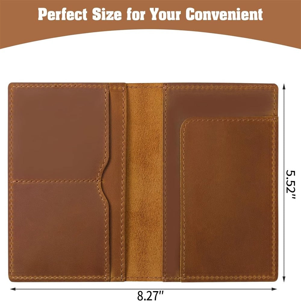 Patriotic Cow Original Top Layer Cowhide Handmade Passport Case Boarding Card Document Bag Storage Book Handmade Genuine Leather Protective Case
