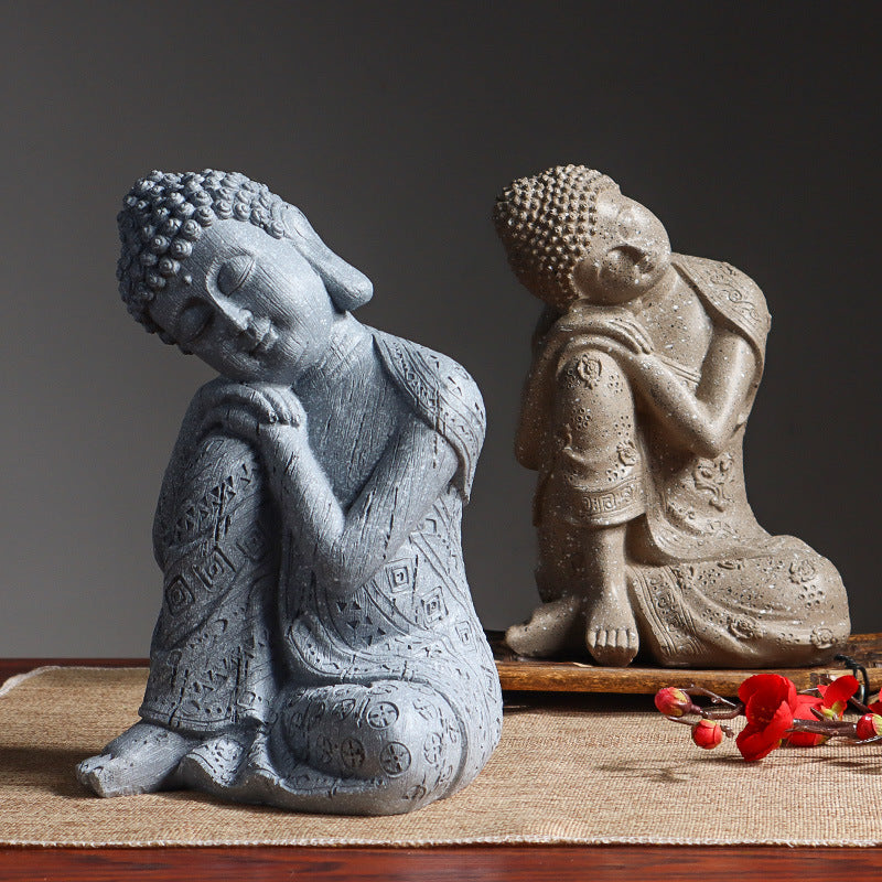 Southeast Asian style colored Buddha statue ornaments resin crafts Thai restaurant imitation bronze sleeping Buddha statue ornaments