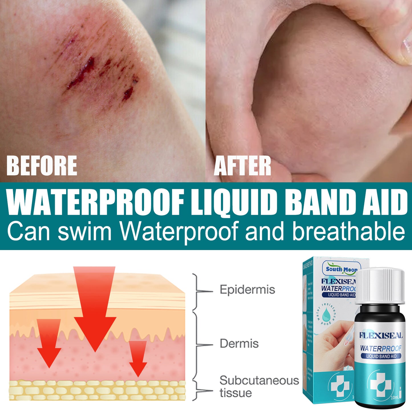South Moon waterproof liquid bandage wound surface protection fast film transparent liquid bandage