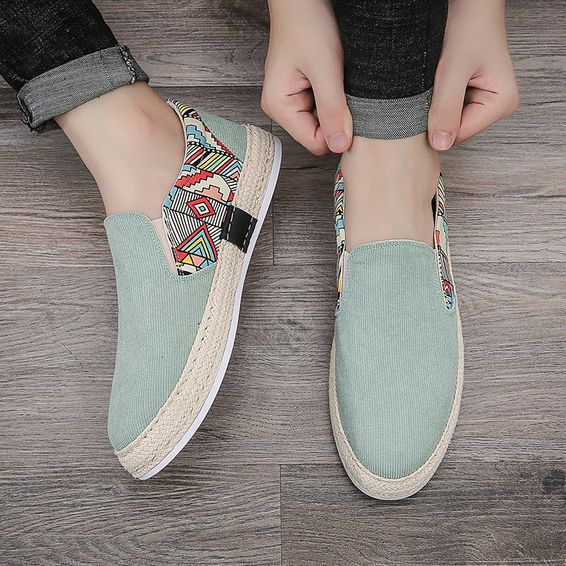 Men's Casual Shoes Corduroy Low-Top Fisherman Shoes Canvas Shoes Board Shoes Men's Slip-on Lazy Shoes Cloth Shoes Trendy Men's Shoes