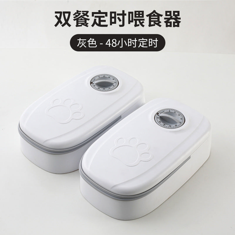 Pet bowl smart timer cat feeder quantitative dry and wet food double meal separation home dog automatic feeding