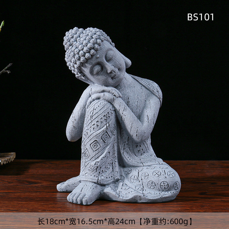 Southeast Asian style colored Buddha statue ornaments resin crafts Thai restaurant imitation bronze sleeping Buddha statue ornaments