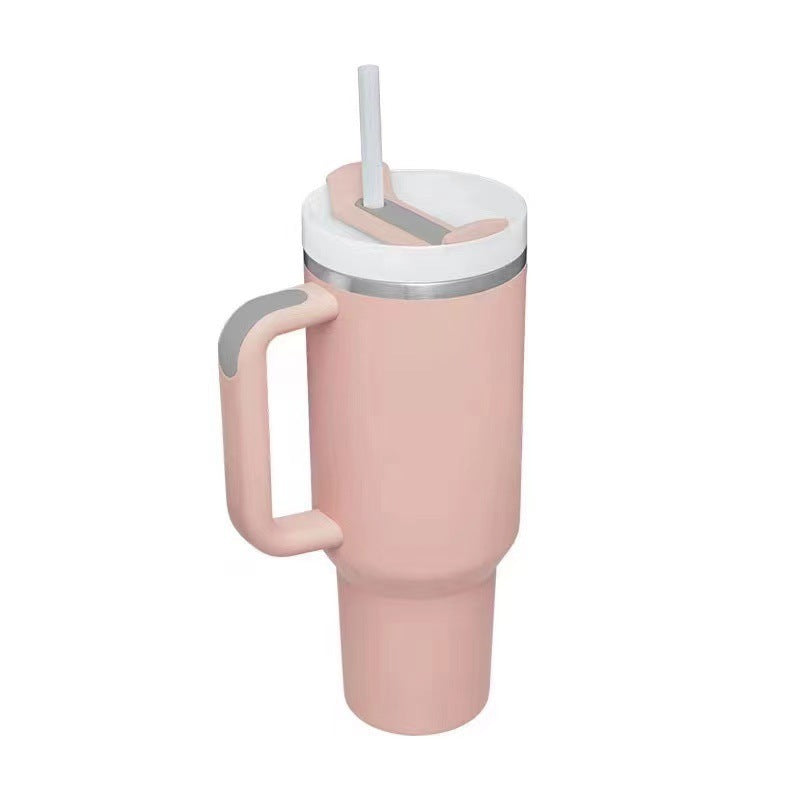 Cross-border car cup 40oz second generation handle cup thermos cup double layer ice cup water cup straw cup logo wholesale
