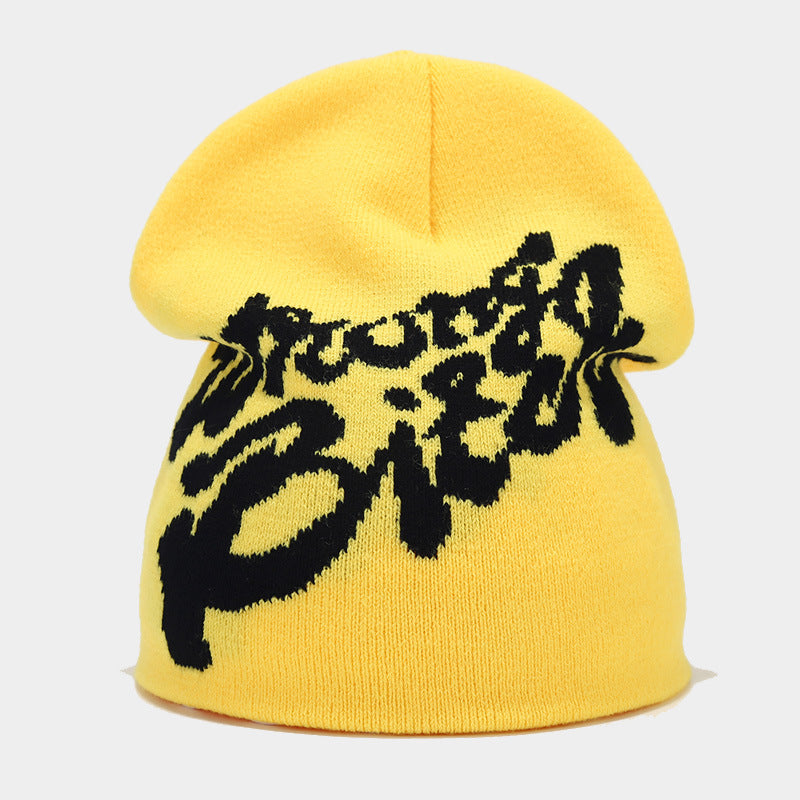 Cross-border European and American new hip-hop letter jacquard knitted hat men and women autumn and winter warm wool hat outdoor trend cold hat