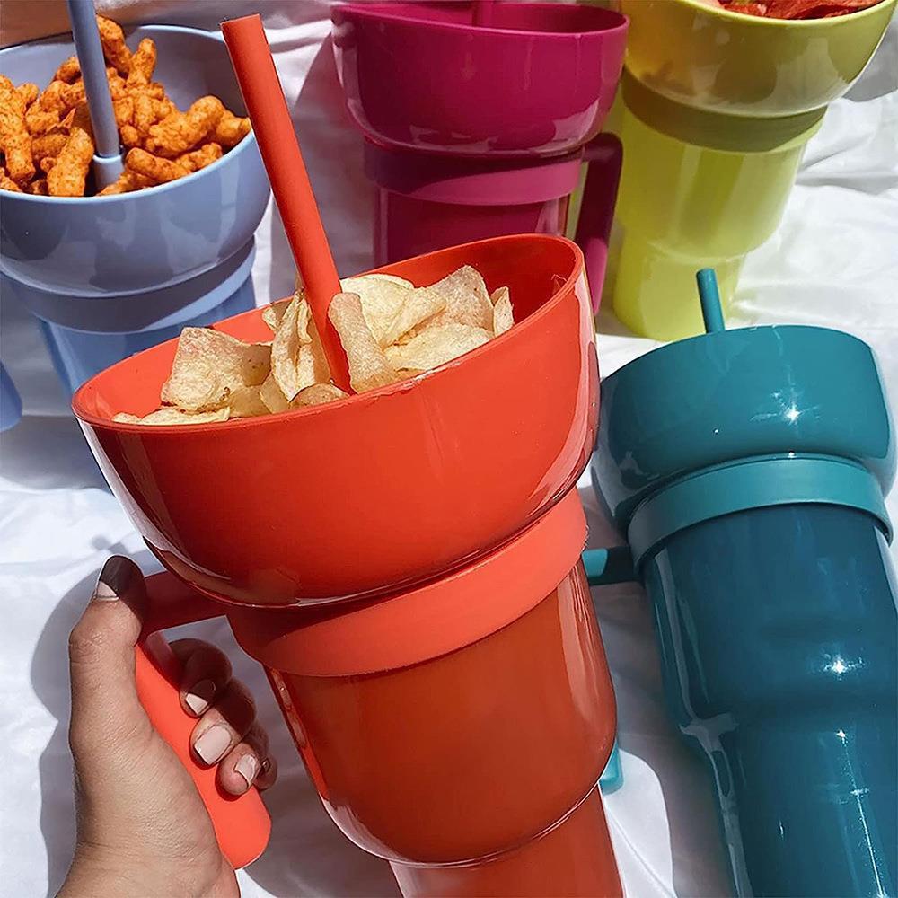 Popcorn drink cup Coke cup Snack cup Popcorn cup Stadium Tumbler Straw cup with handle